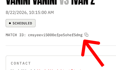 Click on the icon to copy the Match ID