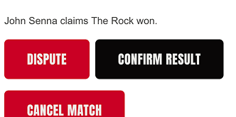 Click the Dispute button if you disagree with the match result