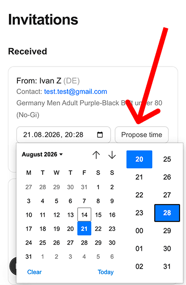 Send a suggested date and time